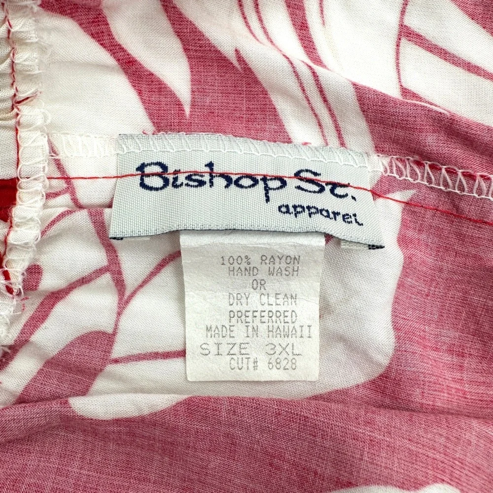 Vintage Bishop St Apparel Red Hawaiian Dress Plus 3XL Women's Tropical Vacation - Picture 8 of 8